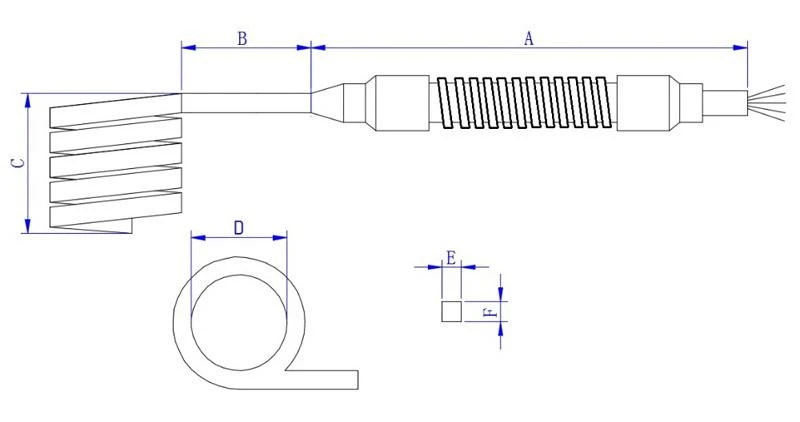 110V 220V Spring Micro Hot Runner Coil Heater drawing 110V 220V Spring Micro Hot Runner Coil Heater drawing