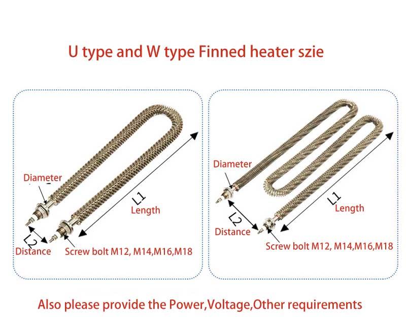 U type and W type finned heater size U type and W type finned heater size