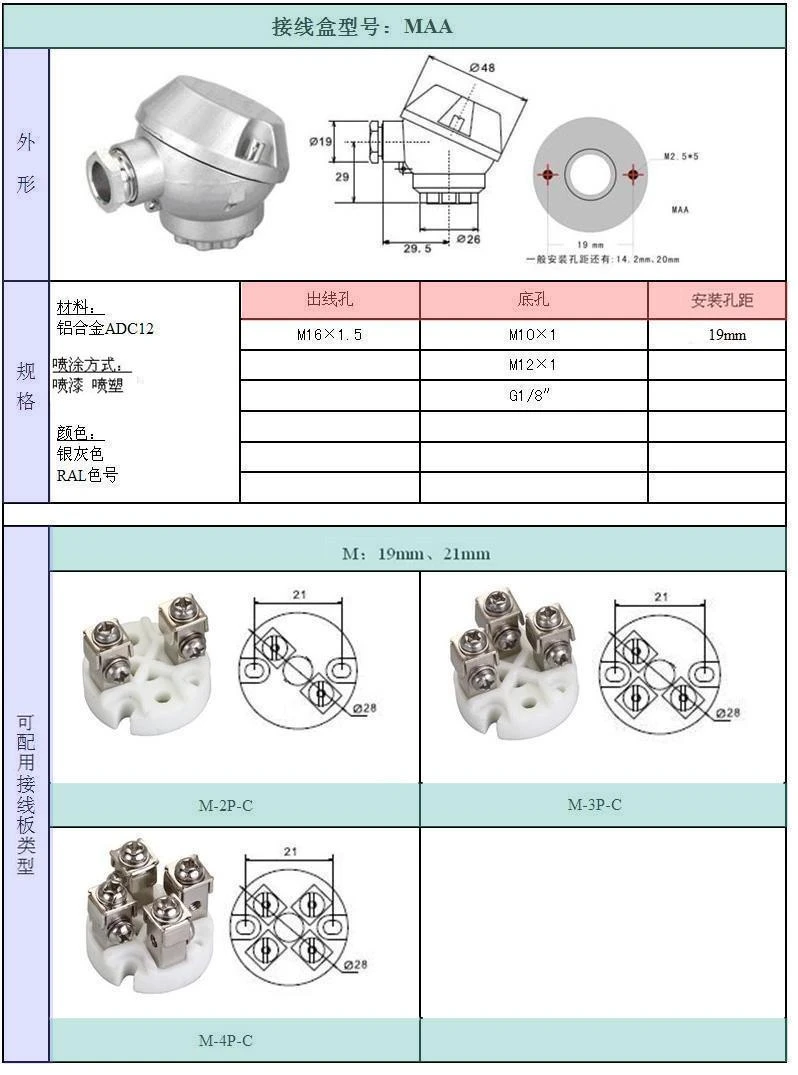 MAA Thermocouple Head drawings